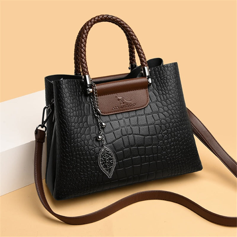 Designer Leather Tote Handbag