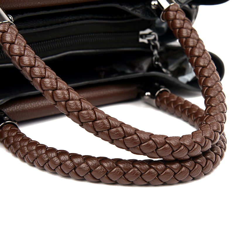 Designer Leather Tote Handbag