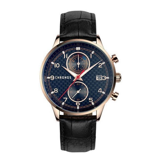 Elegant Premium Leather Band Wristwatch - Fesara