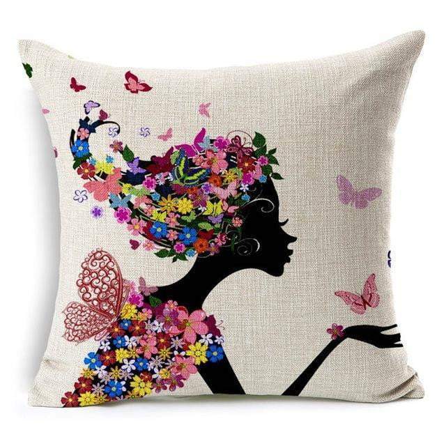Colorful Bird Tree of Life Pattern Throw Pillow Cover
