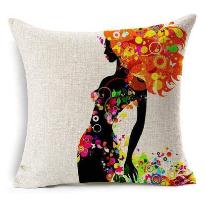 Colorful Bird Tree of Life Pattern Throw Pillow Cover