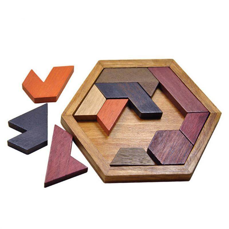 Wooden Geometric Puzzle Board Game - Fesara