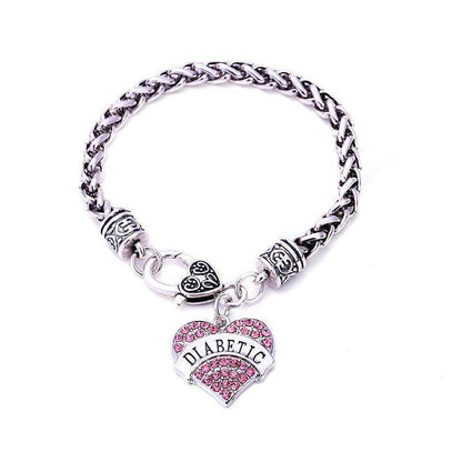 Women's Medical Alert ID Bracelet with Crystal Charm