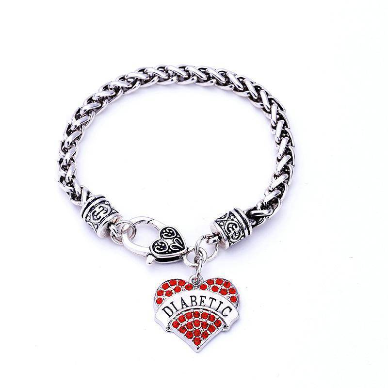 Women's Medical Alert ID Bracelet with Crystal Charm
