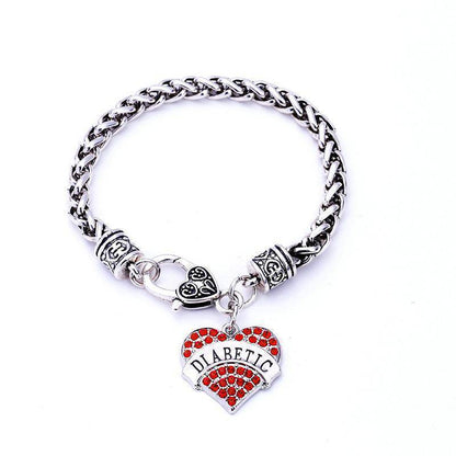 Women's Medical Alert ID Bracelet with Crystal Charm