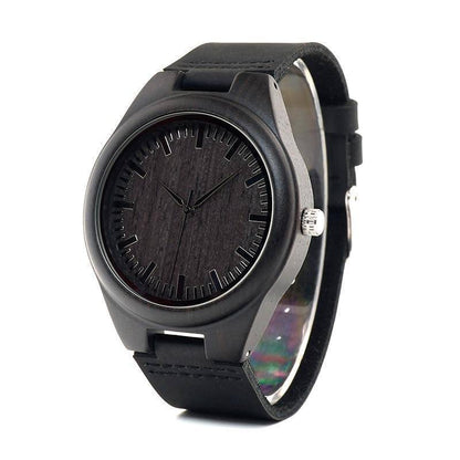 Men's Classic Wooden Watch with Genuine Leather Strap