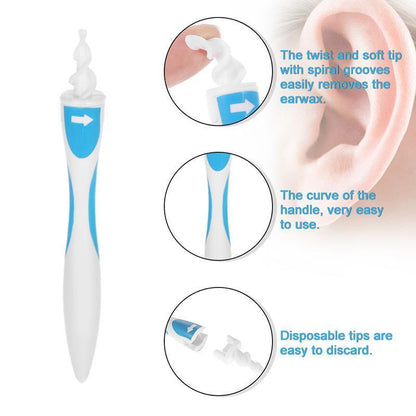 Easy Ear Cleaner Spiral Remover with 16 Extra Tips