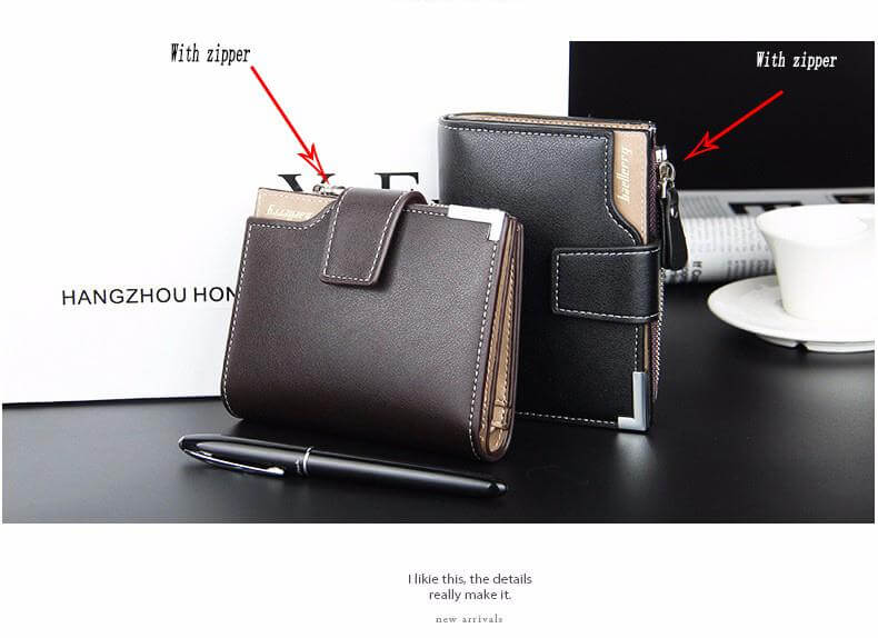 Leather Men's Slim Wallet Clutch