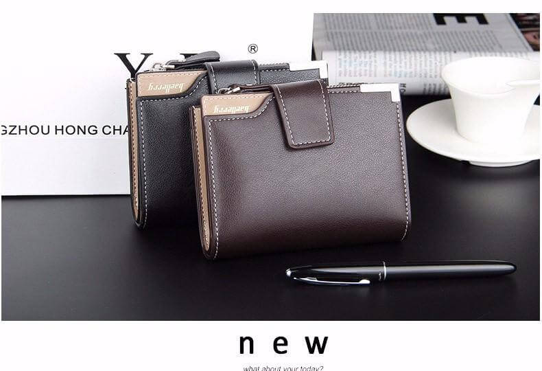 Leather Men's Slim Wallet Clutch