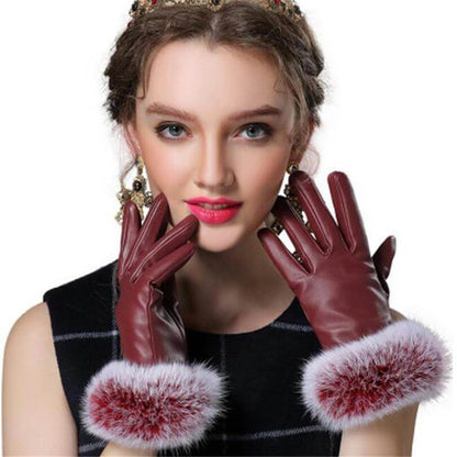 Luxurious Real Fur Winter Gloves for Women - Fesara