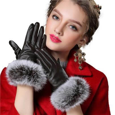 Luxurious Real Fur Winter Gloves for Women