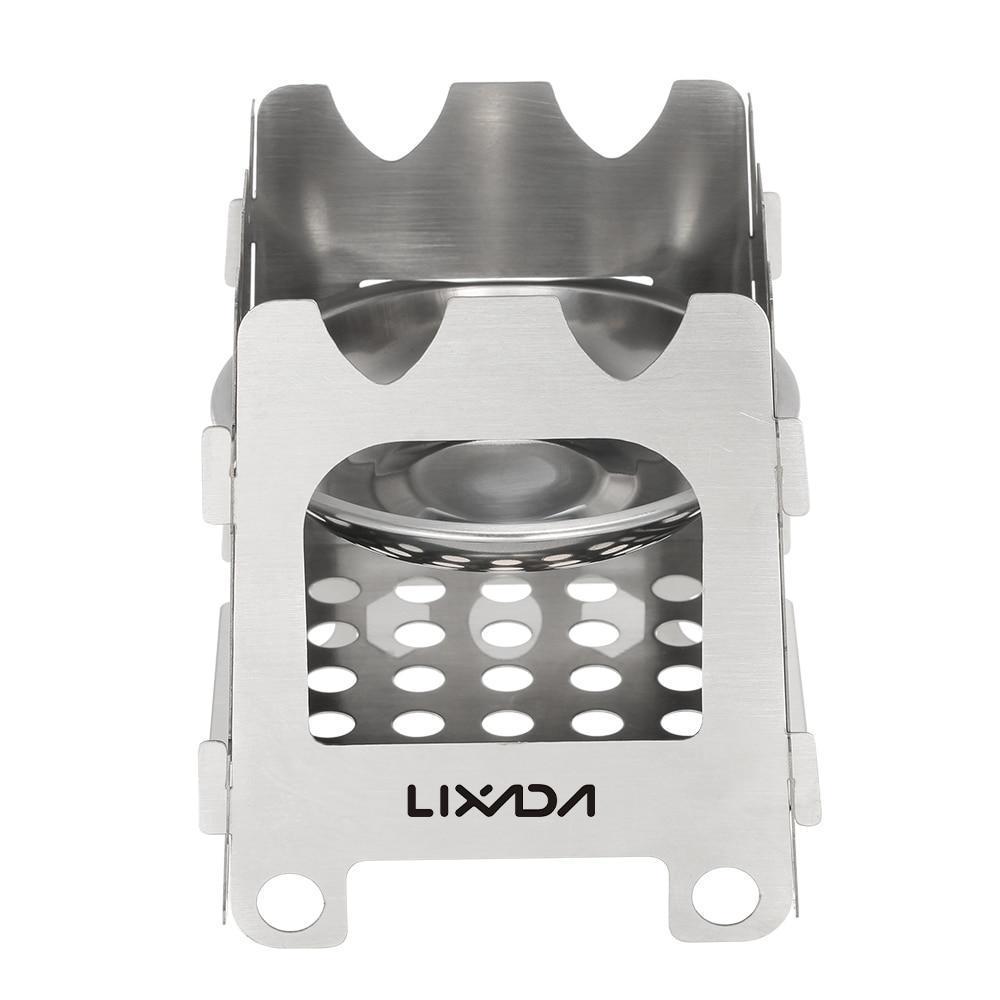 Portable Folding Camp Stove with Alcohol Burner Stainless Steel