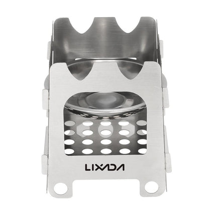 Portable Folding Camp Stove with Alcohol Burner Stainless Steel