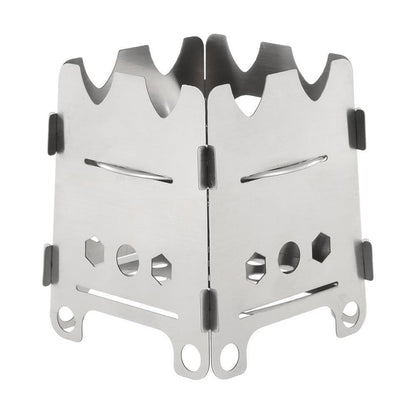 Portable Folding Camp Stove with Alcohol Burner Stainless Steel - Fesara