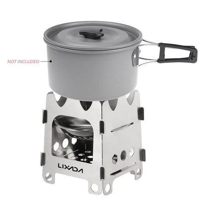 Portable Folding Camp Stove with Alcohol Burner Stainless Steel