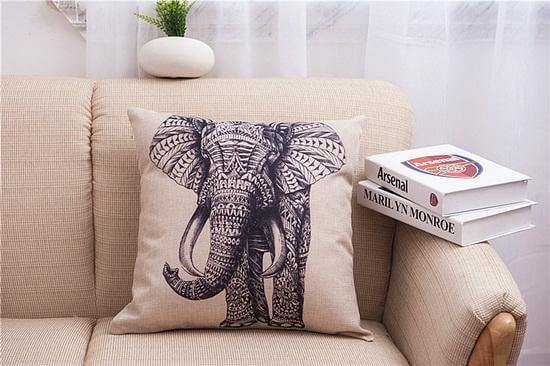 Beautiful Elephant Pattern Throw Pillow Covers - Fesara