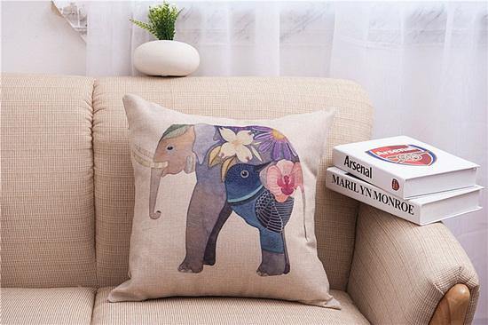 Beautiful Elephant Pattern Throw Pillow Covers