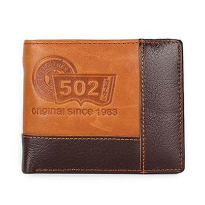 Authentic Leather Mens Wallet with Zipper Coin Pouch