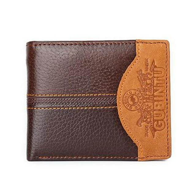 Authentic Leather Mens Wallet with Zipper Coin Pouch