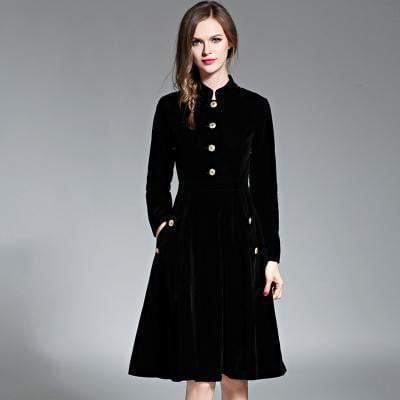Luxurious Velvet Winter Formal Dress - Fesara