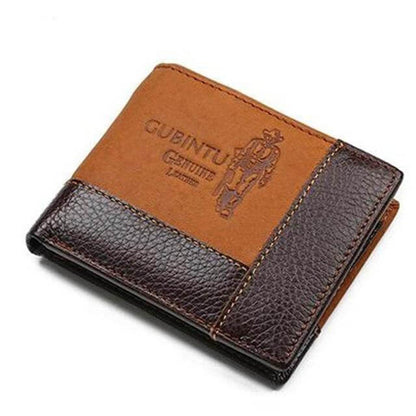 Authentic Leather Mens Wallet with Zipper Coin Pouch