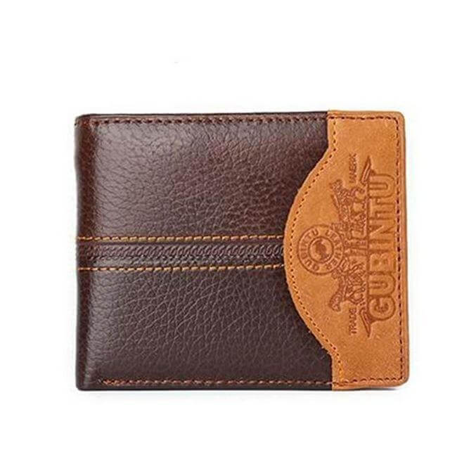 Authentic Leather Mens Wallet with Zipper Coin Pouch