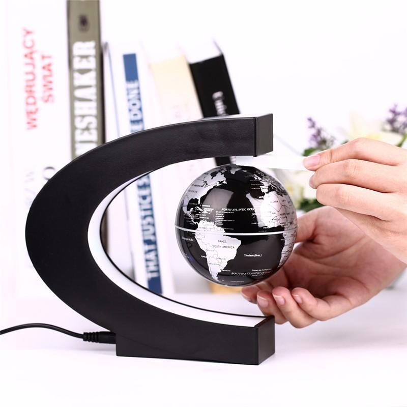 Luxury Floating Globe Lamp with LED Light and US Plug