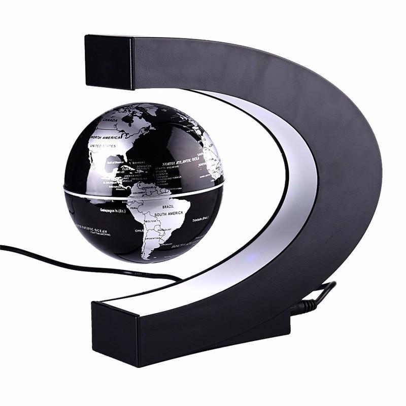 Luxury Floating Globe Lamp with LED Light and US Plug