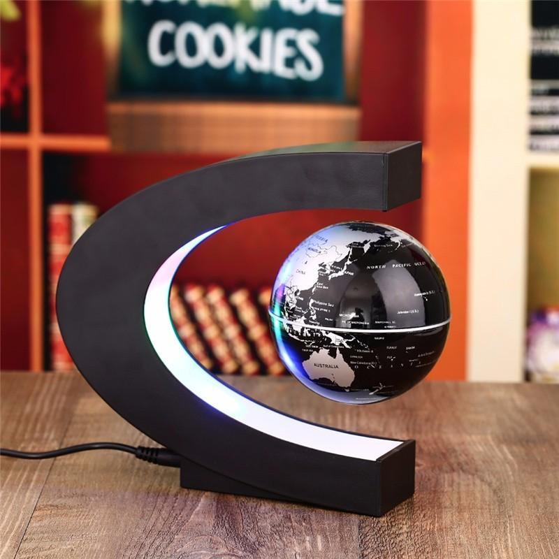 Luxury Floating Globe Lamp with LED Light and US Plug