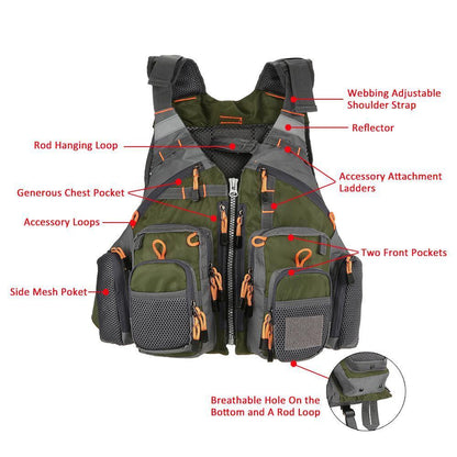 Fesara Waterproof Fishing Safety Vest