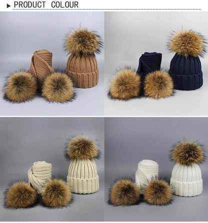 Cozy Faux Fur Beanie Scarf Set