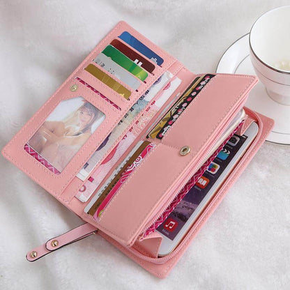 Stylish Cat Embroidered Zip Wallet
