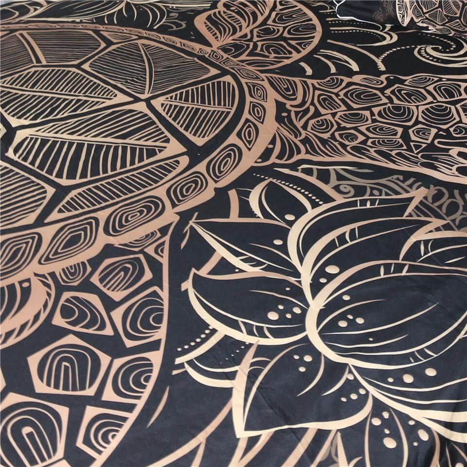 Soft Gold Turtle Pattern Bedding Set