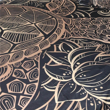 Soft Gold Turtle Pattern Bedding Set