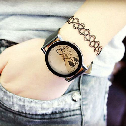Elegant Ladies Leather Black Designer Watch