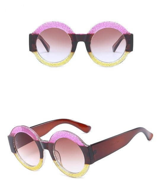 Stylish Red Green Circle Shade Sunglasses