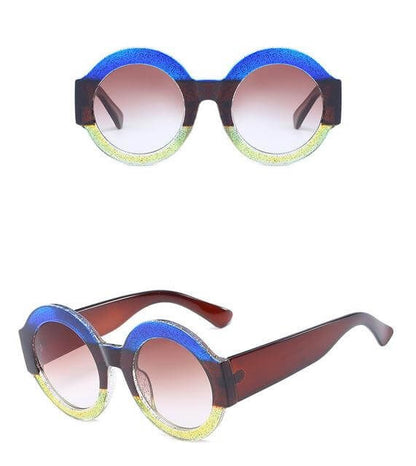 Stylish Red Green Circle Shade Sunglasses