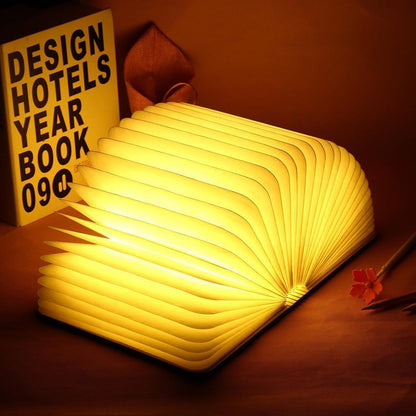 Portable Wooden LED Desk Night Light with USB Charging