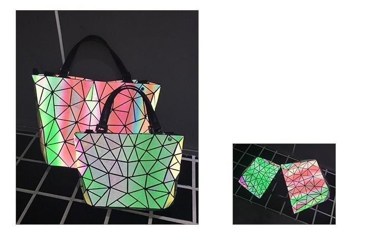 Glowing Geometric Tote Bag for Women