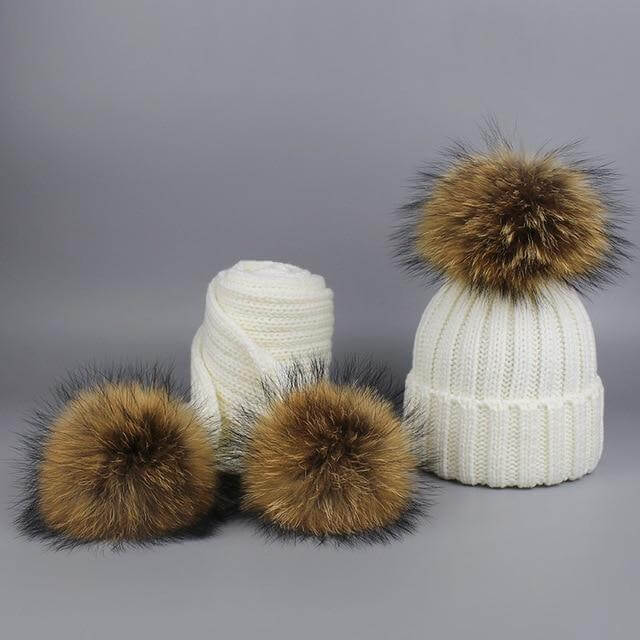 Cozy Faux Fur Beanie Scarf Set