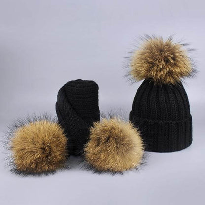 Cozy Faux Fur Beanie Scarf Set