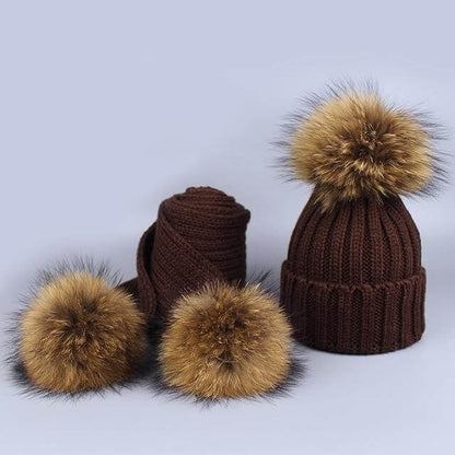 Cozy Faux Fur Beanie Scarf Set