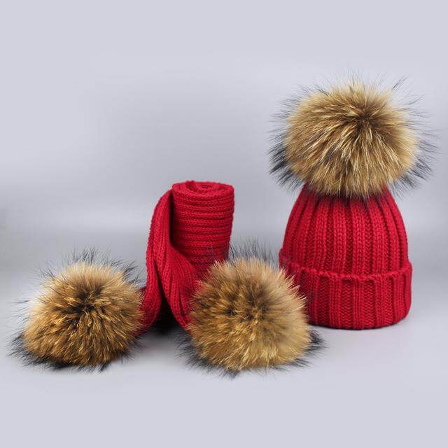 Cozy Faux Fur Beanie Scarf Set