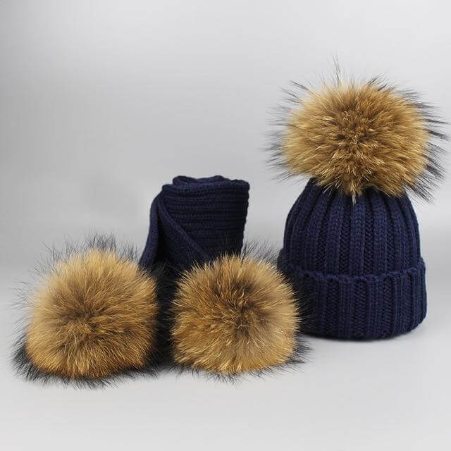 Cozy Faux Fur Beanie Scarf Set