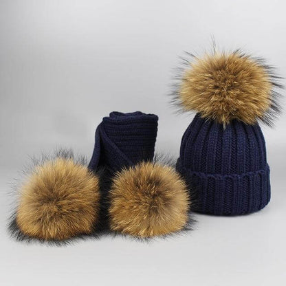 Cozy Faux Fur Beanie Scarf Set