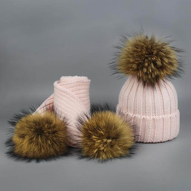 Cozy Faux Fur Beanie Scarf Set