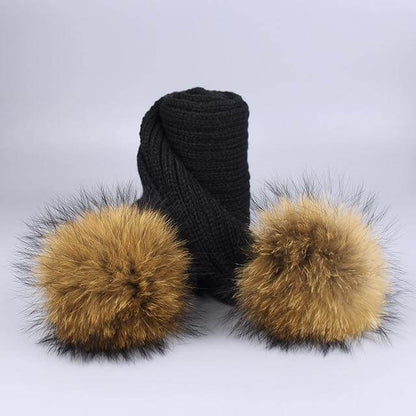 Cozy Faux Fur Beanie Scarf Set