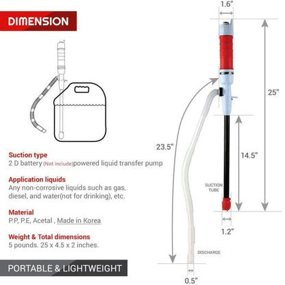 Portable Fuel Transfer Pump for Cars and Trucks