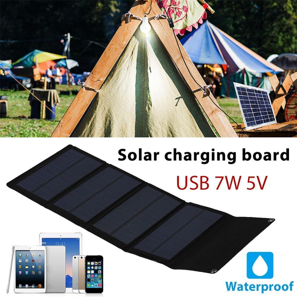 Compact Folding Solar Power Bank 7W USB Charger