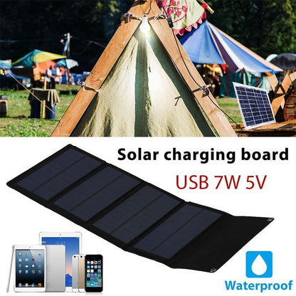 Compact Folding Solar Power Bank 7W USB Charger